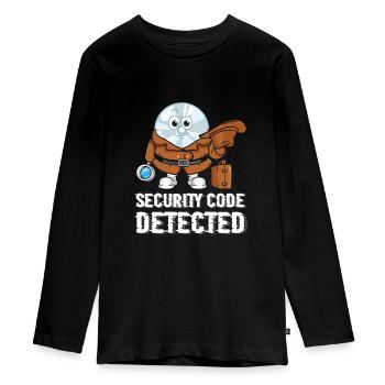 Network And Computer Security Hard Disc Detective - Teenager Premium Organic Long Sleeve Shirt - black - Front - AI Model Kid Female (0cm)