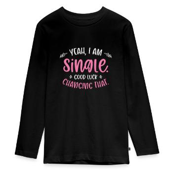 Relation unique Typographie indépendante - T-shirt manches longues Premium Ado - noir - Devant - AI Model Kid Female (0cm)