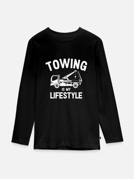 Abschleppwagenfahrer Lebensstil Abschleppen - Teenager Premium Bio Langarmshirt - Schwarz
