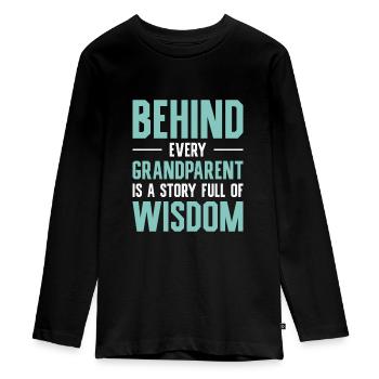Ruhestand Leben Zitat Lektion Großeltern Weisheit - Teenager Premium Bio Langarmshirt - Schwarz - Vorne - AI Model Kid Female (0cm)