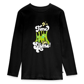 Slime Puddle Cool Cute Adorable for Slime Maker - Teenager Premium Organic Long Sleeve Shirt - black - Front - AI Model Kid Female (0cm)
