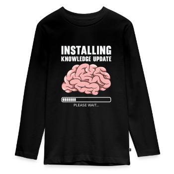 Installing Knowledge Update Student Brain Loading - Teenager Premium Organic Long Sleeve Shirt - black - Front - AI Model Kid Female (0cm)