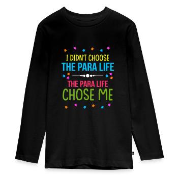 Paraprofessional Teacher Para Educator - Teenager Premium Organic Long Sleeve Shirt - black - Front - AI Model Kid Female (0cm)