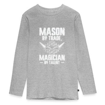 Maurer Ziegelsteinmetz Maçonnerie - T-shirt manches longues Premium Ado - gris chiné - Devant