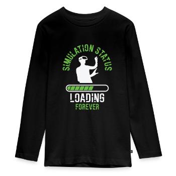 Simulation Sci Fi Futuristic Conspiracy - Teenager Premium Organic Long Sleeve Shirt - black - Front - AI Model Kid Female (0cm)