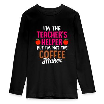 Paraprofessional Teacher Para Educator - Teenager Premium Organic Long Sleeve Shirt - black - Front - AI Model Kid Female (0cm)
