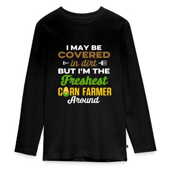 culture du maïs cultures agriculture - T-shirt manches longues Premium Ado - noir - Devant - AI Model Kid Female (0cm)