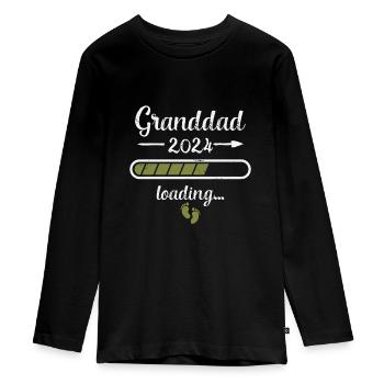 Großvater 2024 Laden Schwangerschaft Großvater - Teenager Premium Bio Langarmshirt - Schwarz - Vorne - AI Model Kid Female (0cm)