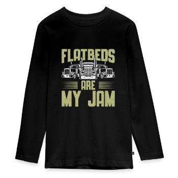 Pritschenwagenfahrer Lkw-Fahrer - Teenager Premium Bio Langarmshirt - Schwarz - Vorne - AI Model Kid Female (0cm)