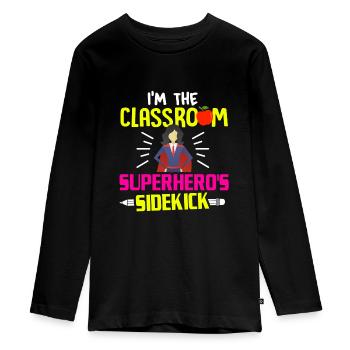 Paraprofessional Teacher Para Educator - Teenager Premium Organic Long Sleeve Shirt - black - Front - AI Model Kid Female (0cm)