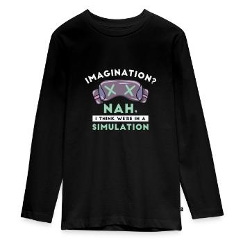 Simulation Sci Fi Futuristic Conspiracy - Teenager Premium Organic Long Sleeve Shirt - black - Front - AI Model Kid Female (0cm)