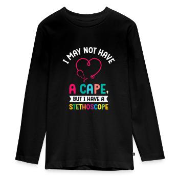 Schulkrankenschwester Medizinische Krankenpflege - Teenager Premium Bio Langarmshirt - Schwarz - Vorne - AI Model Kid Female (0cm)