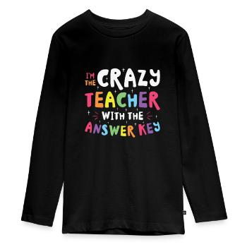 Test Day Teacher Testing Day School Staar Test - Teenager Premium Organic Long Sleeve Shirt - black - Front - AI Model Kid Female (0cm)