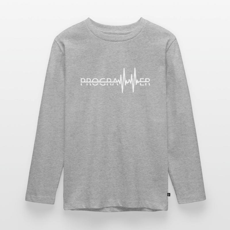 Programmierer Heartbeat Programmierung Coder Teenager Premium Bio Langarmshirt