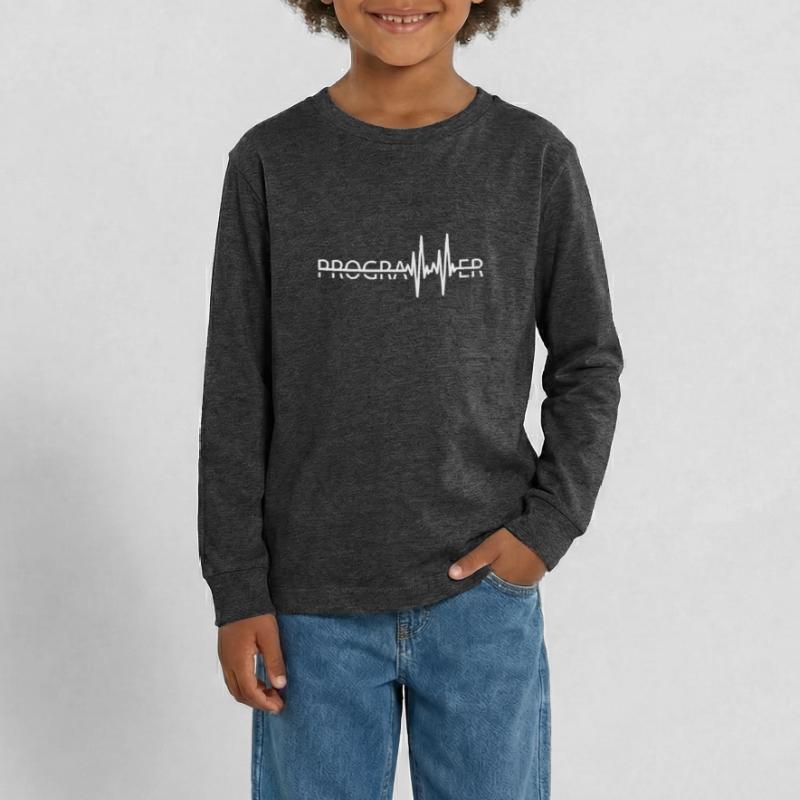 Programmierer Heartbeat Programmierung Coder Teenager Premium Bio Langarmshirt