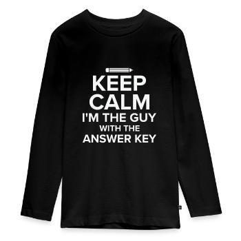Test Day Teacher Testing Day School Staar Test - Teenager Premium Organic Long Sleeve Shirt - black - Front - AI Model Kid Female (0cm)