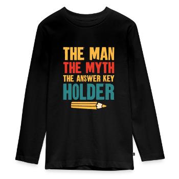 Test Day Teacher Testing Day School Staar Test - Teenager Premium Organic Long Sleeve Shirt - black - Front - AI Model Kid Female (0cm)