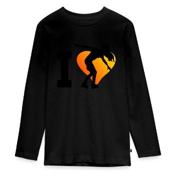 Rollerskate Roller Skating Rollschuhlaufen - Teenager Premium Bio Langarmshirt - Schwarz - Vorne - AI Model Kid Female (0cm)