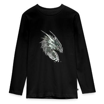 Drache - Teenager Premium Bio Langarmshirt - Schwarz - Vorne - AI Model Kid Female (0cm)