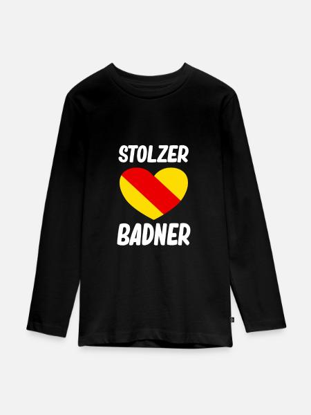 Badisch Baden Badner Heimatliebe - Teenager Premium Bio Langarmshirt - Schwarz