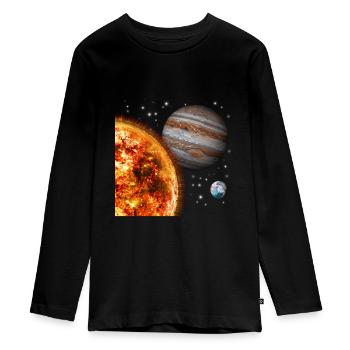 Weltraum - Teenager Premium Bio Langarmshirt - Schwarz - Vorne - AI Model Kid Female (0cm)