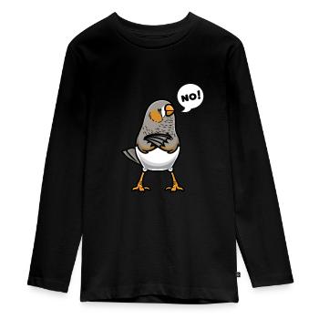 Zebra Finches Funny Gift - Teenager Premium Organic Long Sleeve Shirt - black - Front - AI Model Kid Female (0cm)