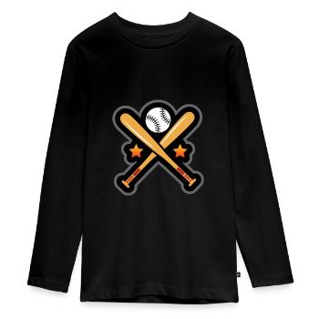 baseball - Teenager Premium Bio Langarmshirt - Schwarz - Vorne - AI Model Kid Female (0cm)
