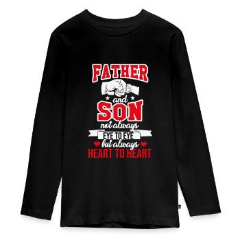 Vater und Sohn. Son Sohnemann - Teenager Premium Bio Langarmshirt - Schwarz - Vorne - AI Model Kid Female (0cm)