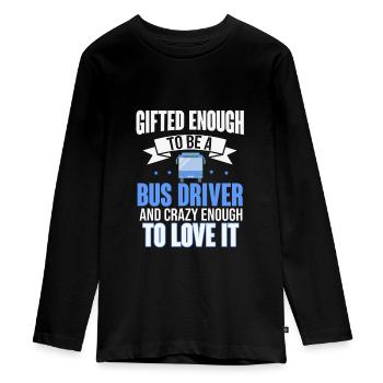 Busfahrer - Teenager Premium Bio Langarmshirt - Schwarz - Vorne - AI Model Kid Female (0cm)