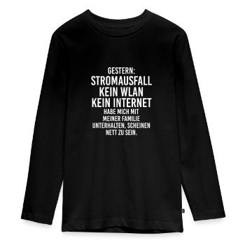 Lustig - Teenager Premium Bio Langarmshirt - Schwarz - Vorne - AI Model Kid Female (0cm)