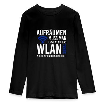 Lustig - Teenager Premium Bio Langarmshirt - Schwarz - Vorne - AI Model Kid Female (0cm)