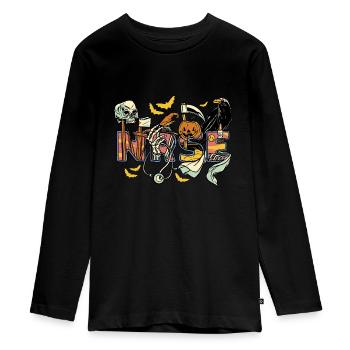 Costume d’Halloween d’infirmière - T-shirt manches longues Premium Ado - noir - Devant - AI Model Kid Female (0cm)