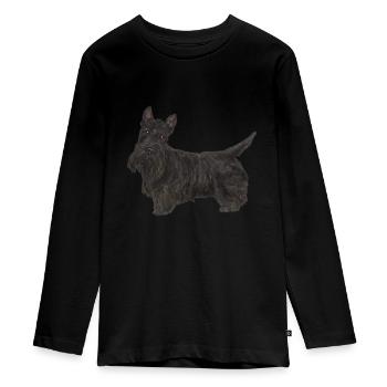 Terrier écossais Scottie Chien - T-shirt manches longues Premium Ado - noir - Devant - AI Model Kid Female (0cm)