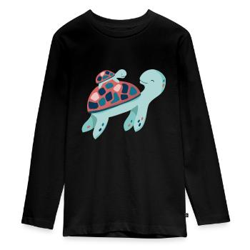 Schildkröte - Teenager Premium Bio Langarmshirt - Schwarz - Vorne - AI Model Kid Female (0cm)