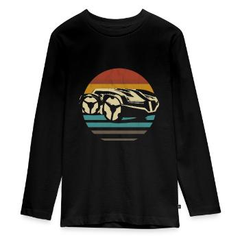 Tondeuse à gazon Robots retro - T-shirt manches longues Premium Ado - noir - Devant - AI Model Kid Female (0cm)