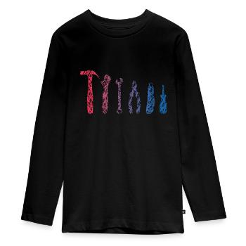 Tool Doodle Craftsman DO-IT-YOURSELFer - Teenager Premium Organic Long Sleeve Shirt - black - Front - AI Model Kid Female (0cm)