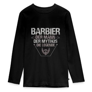 Barbier Barber - T-shirt manches longues Premium Ado - noir - Devant - AI Model Kid Female (0cm)