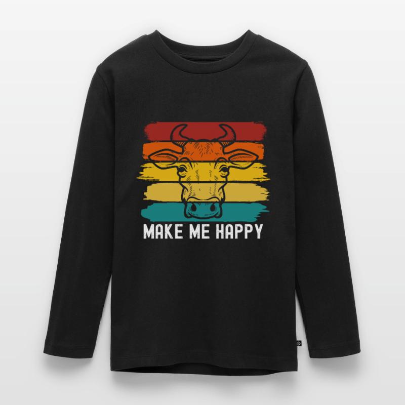 Mucca Maglia a maniche lunghe ecologica premium per ragazzi