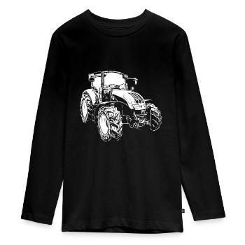 Steyr Traktor Steyr Austria /Landwirt / Dorfkind - Teenager Premium Bio Langarmshirt - Schwarz - Vorne - AI Model Kid Female (0cm)