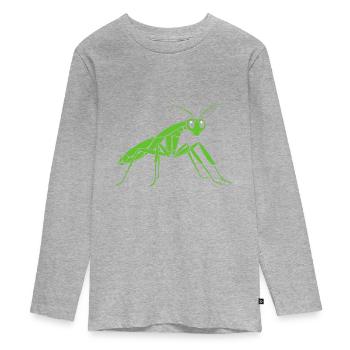 Mante religieuse - T-shirt manches longues Premium Ado - gris chiné - Devant