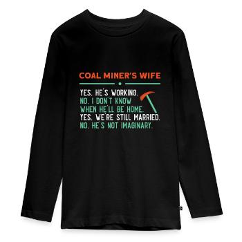 Mine Minenarbeiter - Teenager Premium Bio Langarmshirt - Schwarz - Vorne - AI Model Kid Female (0cm)