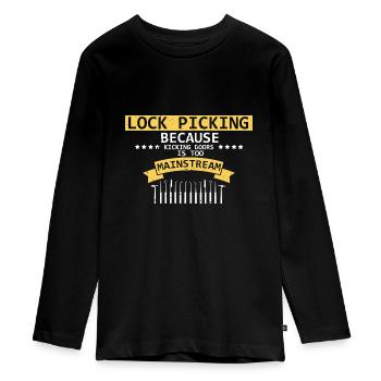 Lockpicking Türen Aufbrechen Schließtechniker - Teenager Premium Bio Langarmshirt - Schwarz - Vorne - AI Model Kid Female (0cm)