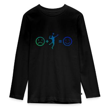 Herren Faustballspieler Fistball Faustballspielen - Teenager Premium Bio Langarmshirt - Schwarz - Vorne - AI Model Kid Female (0cm)