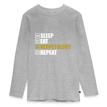 Zoologie Reptilien Amphibien - Teenager Premium Bio Langarmshirt - Grau meliert - Vorne