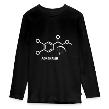 Adrenalin Paragleiten - Teenager Premium Bio Langarmshirt - Schwarz - Vorne - AI Model Kid Female (0cm)
