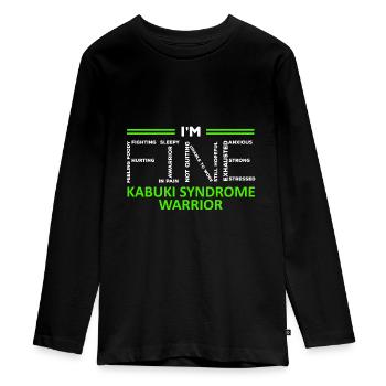 Kabuki Syndrome Awareness Im fine Green RibbonKabu - T-shirt manches longues Premium Ado - noir - Devant - AI Model Kid Female (0cm)