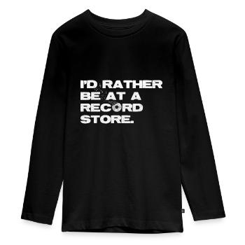 id rather be at a record store - Teenager Premium Organic Long Sleeve Shirt - black - Front - AI Model Kid Female (0cm)