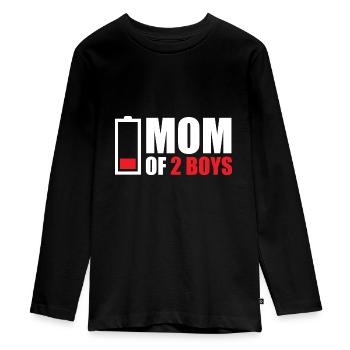 Maman de 2 garçons - T-shirt manches longues Premium Ado - noir - Devant - AI Model Kid Female (0cm)