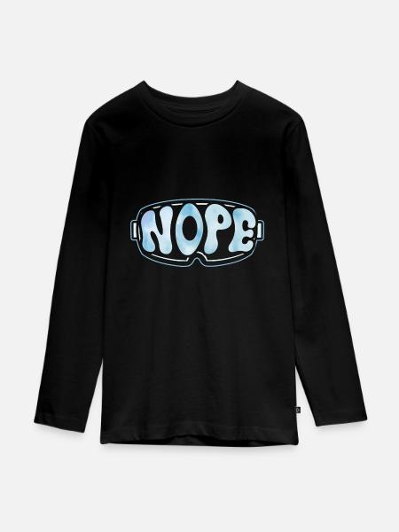 Nope - Teenager Premium Bio Langarmshirt - Schwarz