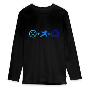 Wushu Kungfu Arts Martiaux Hommes Kung Fu Femmes - T-shirt manches longues Premium Ado - noir - Devant - AI Model Kid Female (0cm)